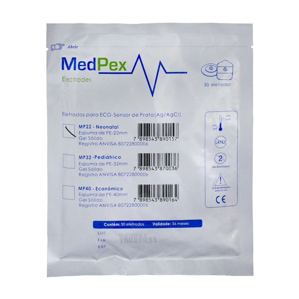 ELETRODO DESCARTAVEL PARA ECG NEONATAL MP22 MEDPEX