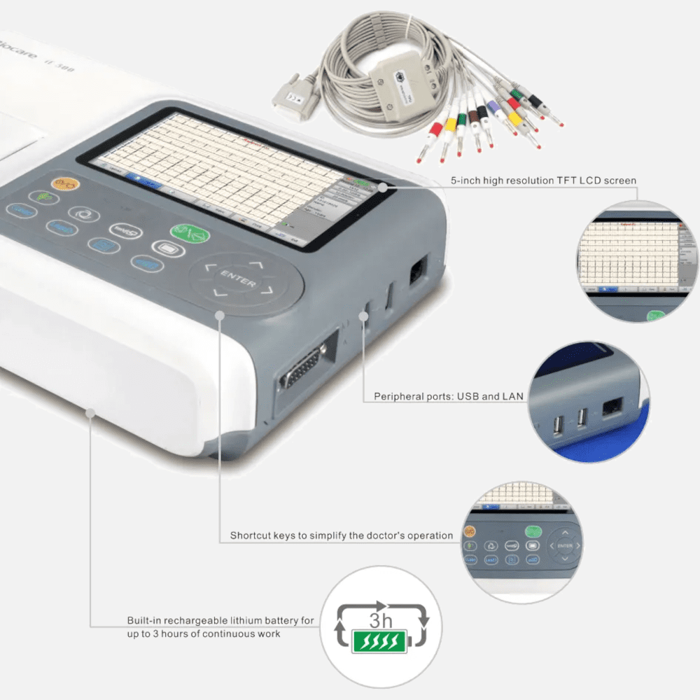 ELETROCARDIOGRAFO 3 CANAIS IE 300 BIOCARE