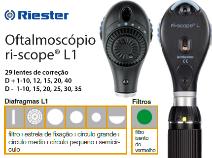 OFTALMOSCÓPIO 3.5 VOLTS RI-SCOPE SÉRIE L1 RIESTER