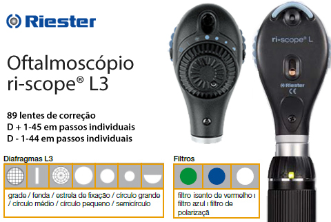 OFTALMOSCÓPIO 3.5 VOLTS RI-SCOPE SÉRIE L3 RIESTER